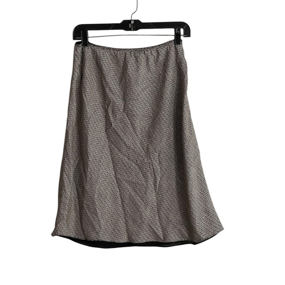 Nine West Womens Silk Slip Skirt Sz 8 Geometric Lined Career